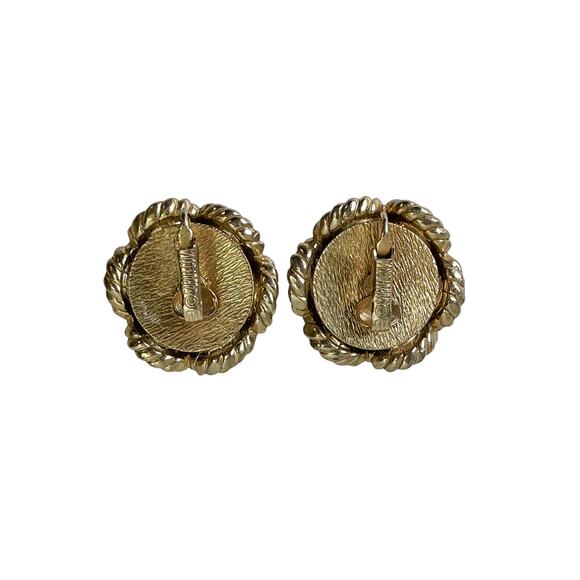 1960s Sarah Coventry Gold Plate AB Rhinestone Dancing Magic Domed Clip Earrings - Picture 2 of 4